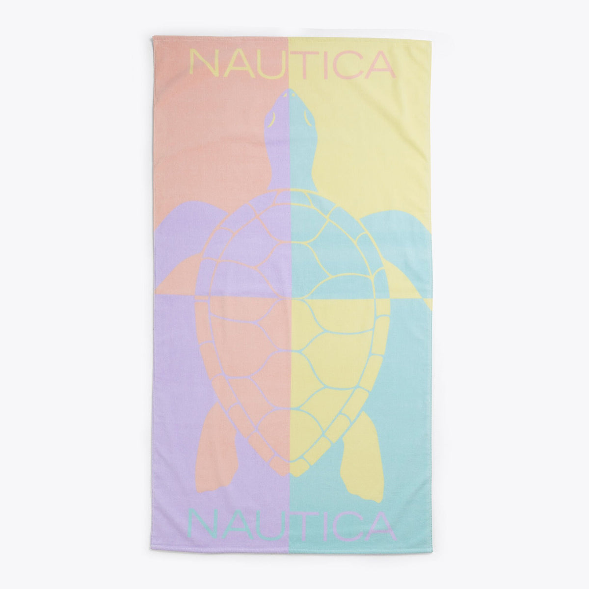 Nautica Colorblock Turtle Print Beach Towel Edgartown Red