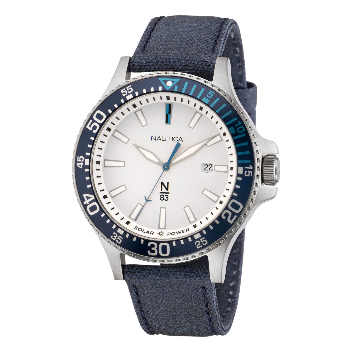 Nautica Men's Cocoa Beach Solar-Powered Canvas 3-Hand Watch Multi