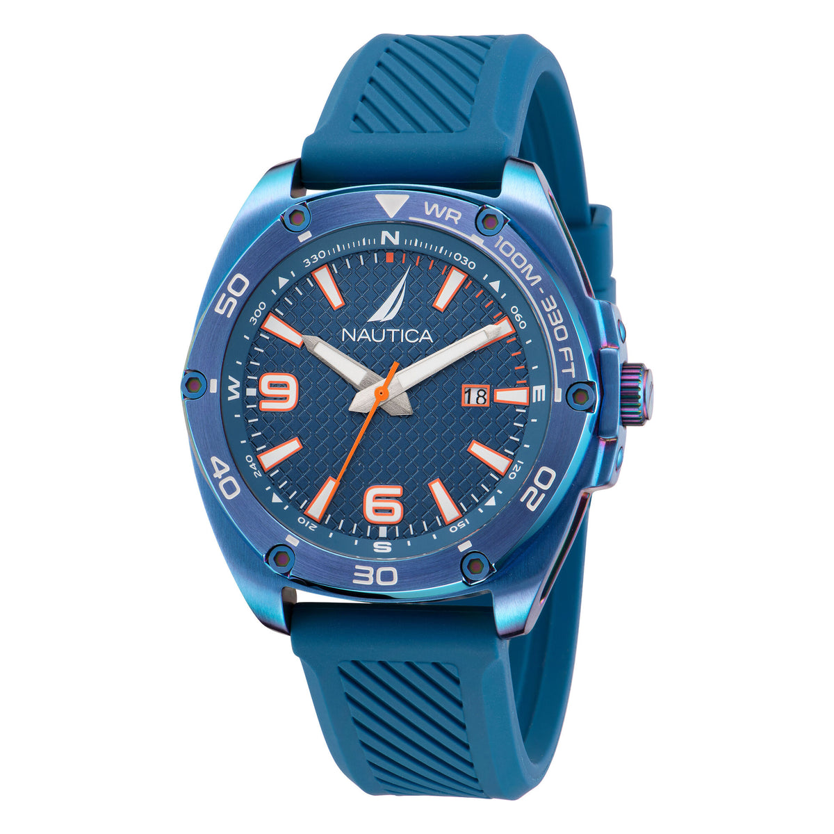 Nautica Men's Tin Can Bay Silicone 3-Hand Watch Multi