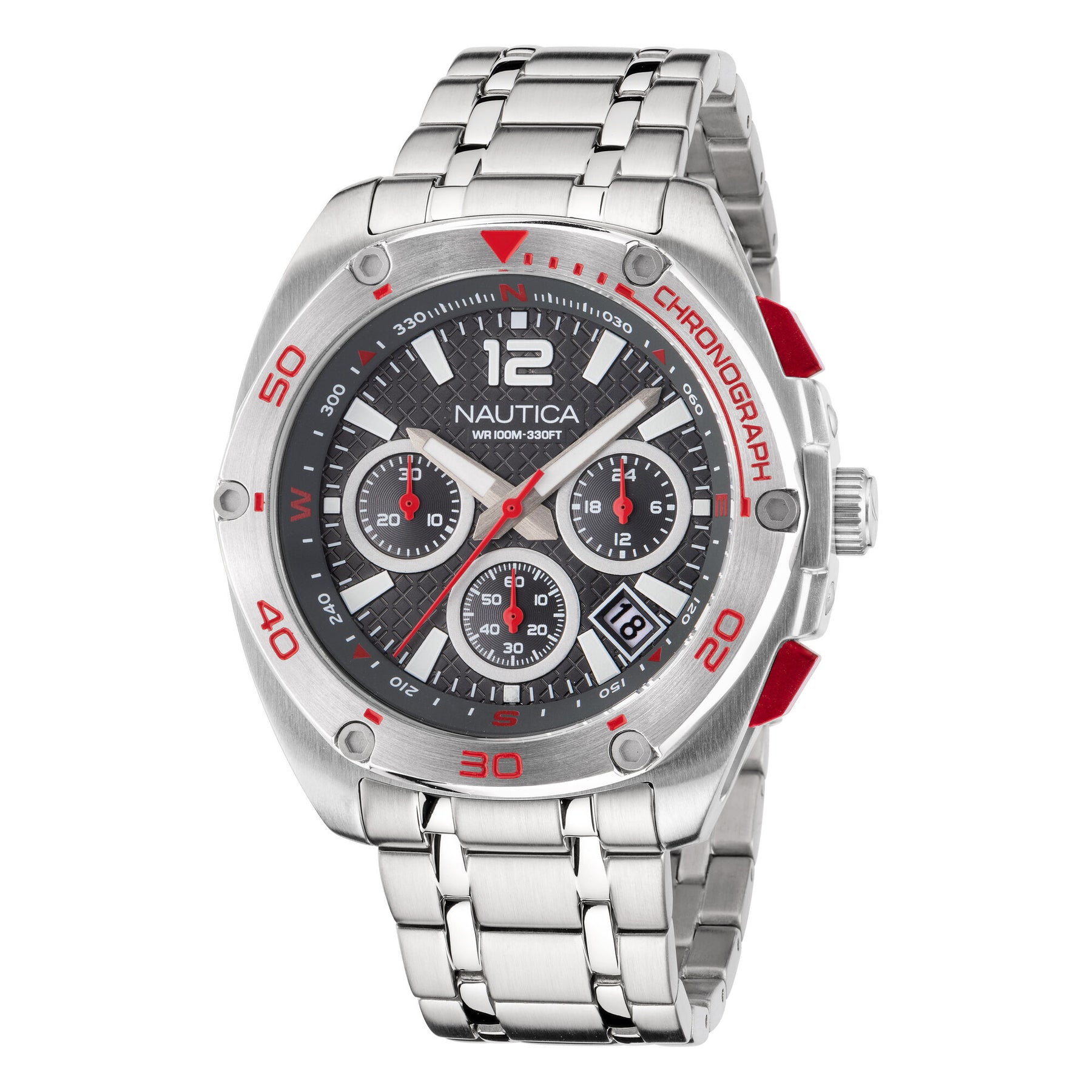 Nautica Men's Tin Can Bay Recycled Stainless Steel Chronograph Watch Multi
