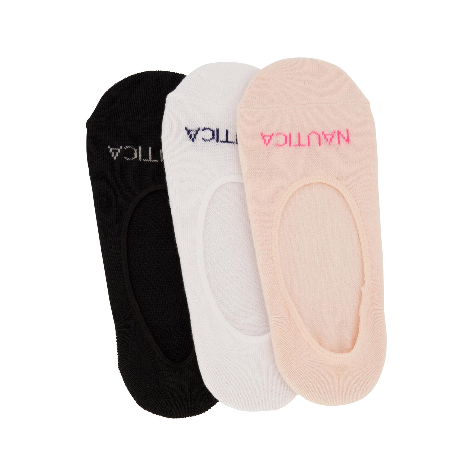 Nautica Women's Stretch Liner Socks In White Multi