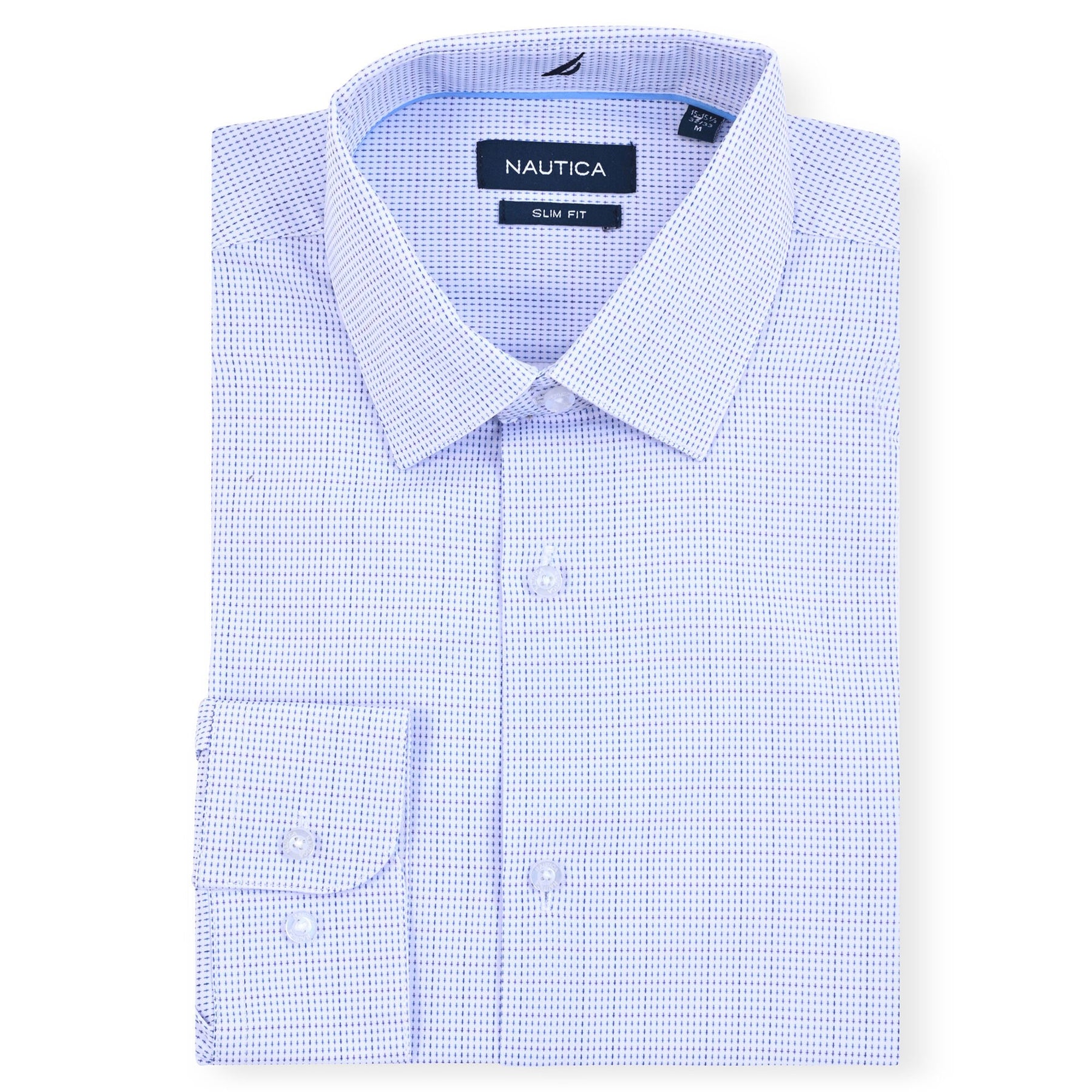 Nautica Men's Printed Wrinkle-Resistant Dress Shirt Sandcove