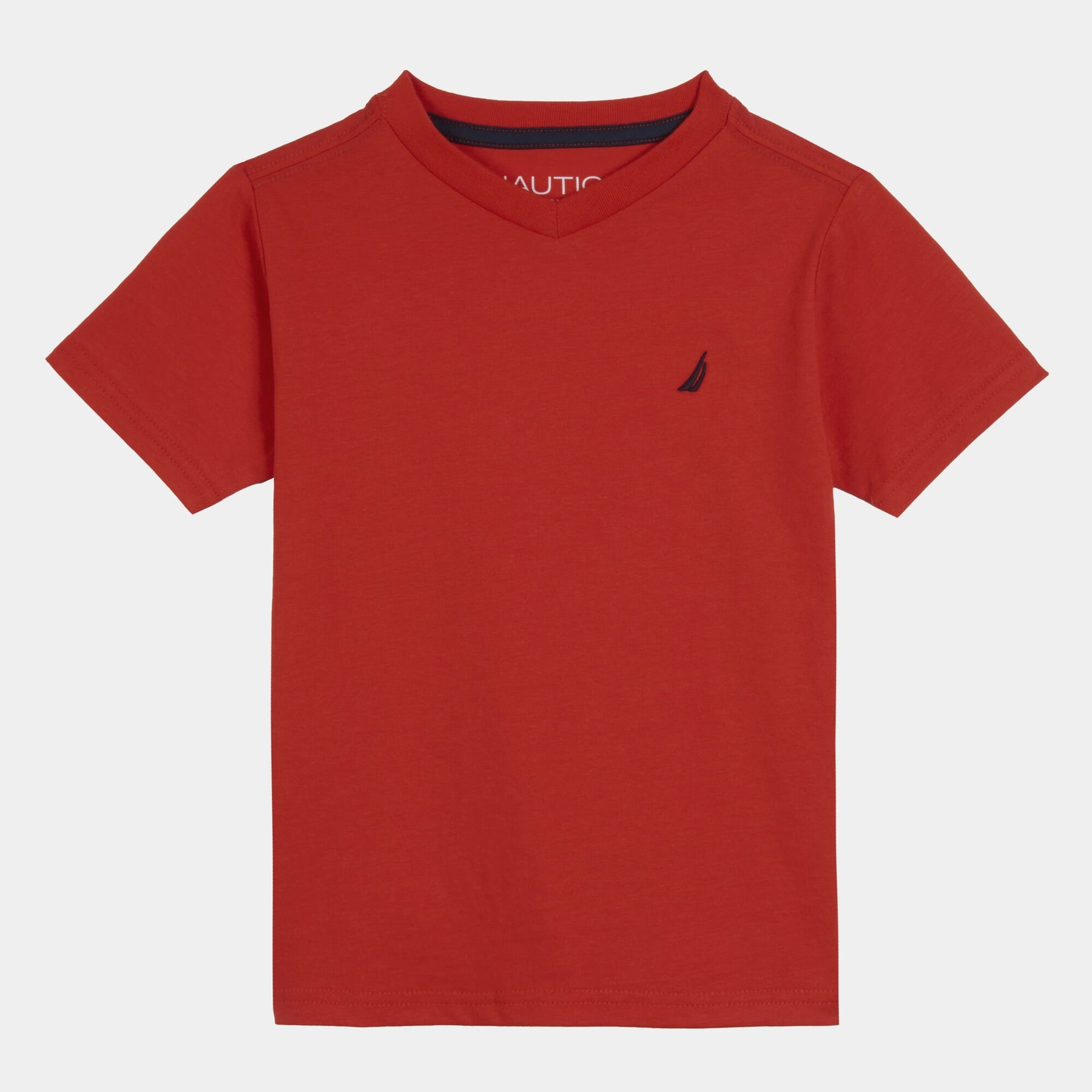 Nautica Boys' J-Class Logo V-Neck T-Shirt Firey Red