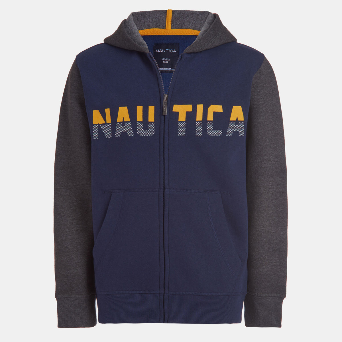 Nautica Little Boys' Colorblock Logo Zip Hoodie Oyster Bay Blue