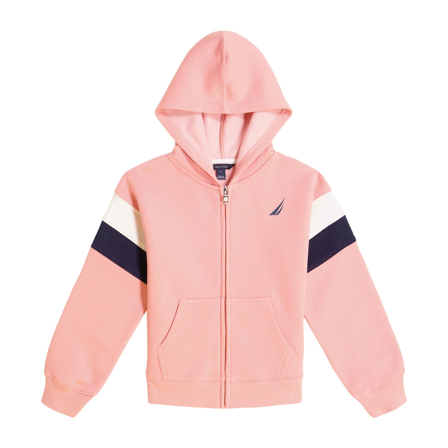 Nautica Little Girls' Colorblock Fleece Hoodie (4-6X) Deep Fuschia