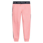 Nautica Girls' Side-Stripe Fleece Jogger (7-16) Deep Fuschia