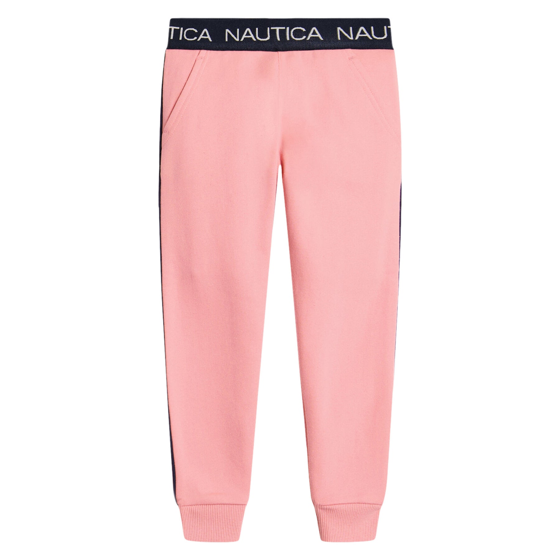 Nautica Girls' Side-Stripe Fleece Jogger (7-16) Deep Fuschia