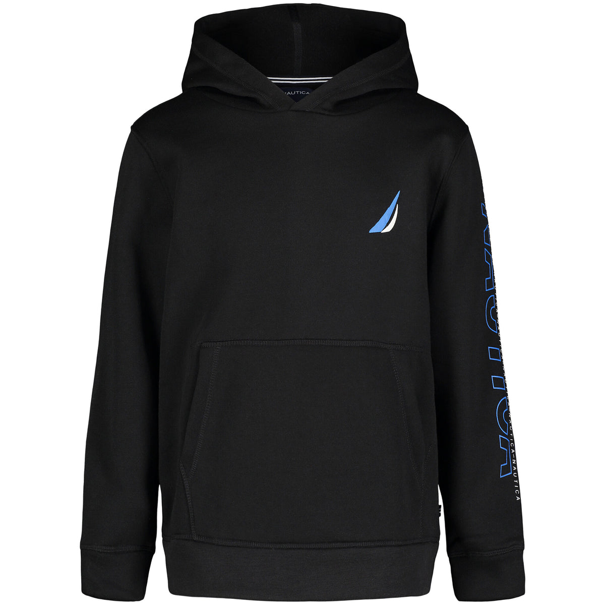Nautica Boys’ Logo-Sleeve Pullover Hoodie Grey Heather