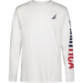 Nautica Toddler Boys’ Logo Long-Sleeve T-Shirt (2T-4T) Antique White Wash