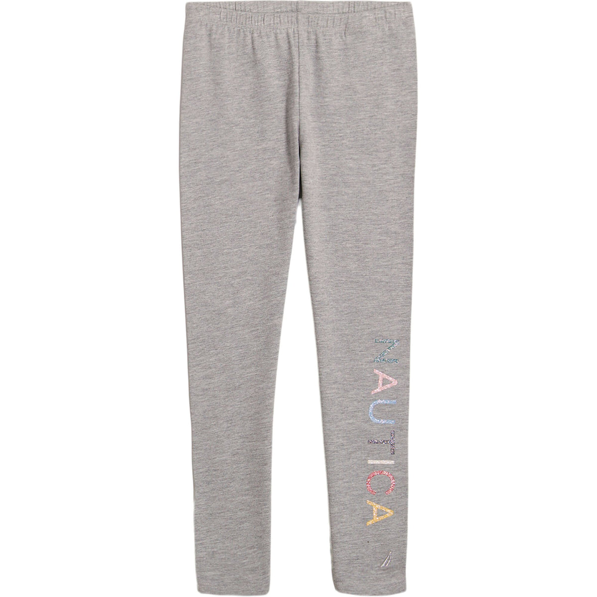 Nautica Girls' Glitter Logo Legging (7-16) Grey Heather