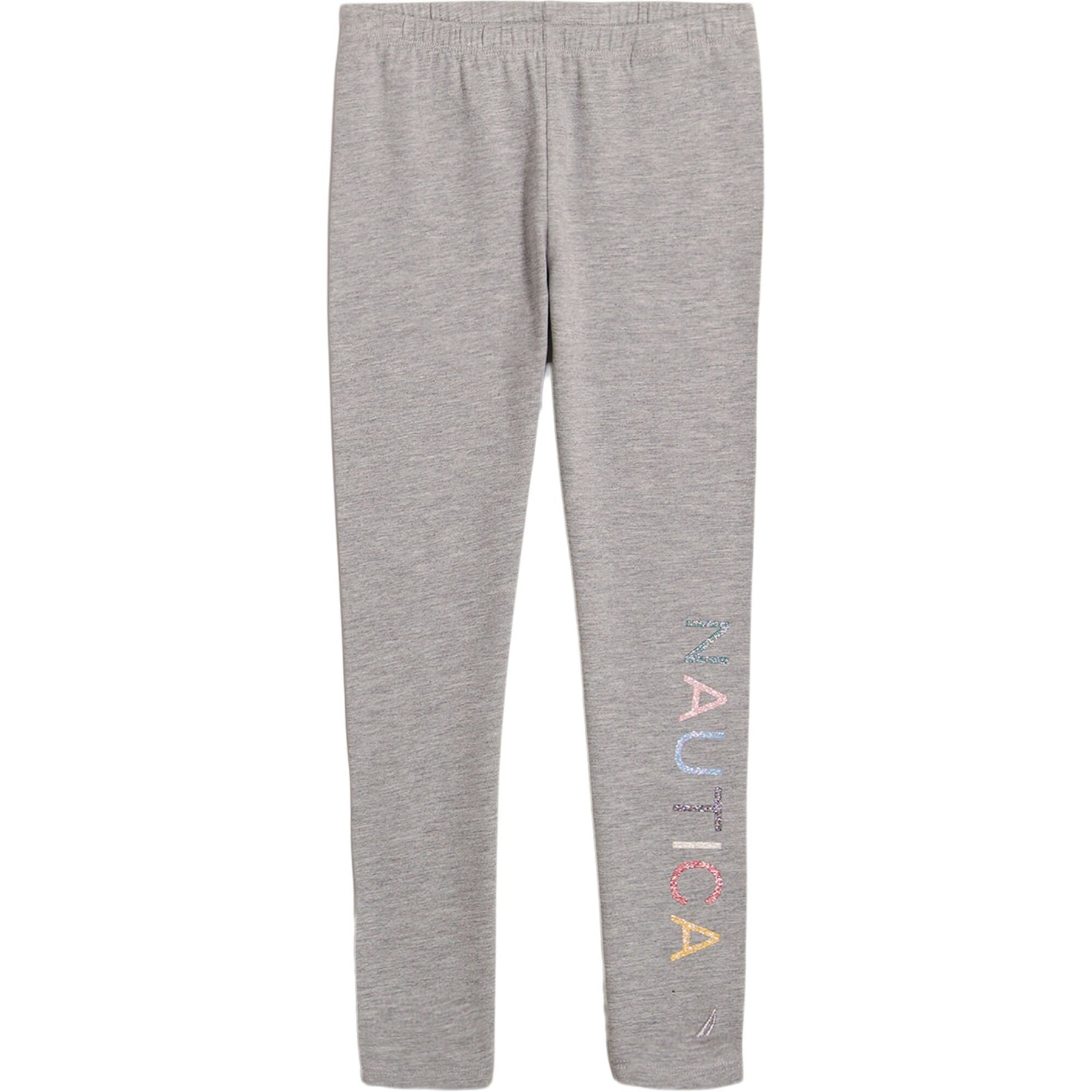 Nautica Girls' Glitter Logo Legging (7-16) Grey Heather