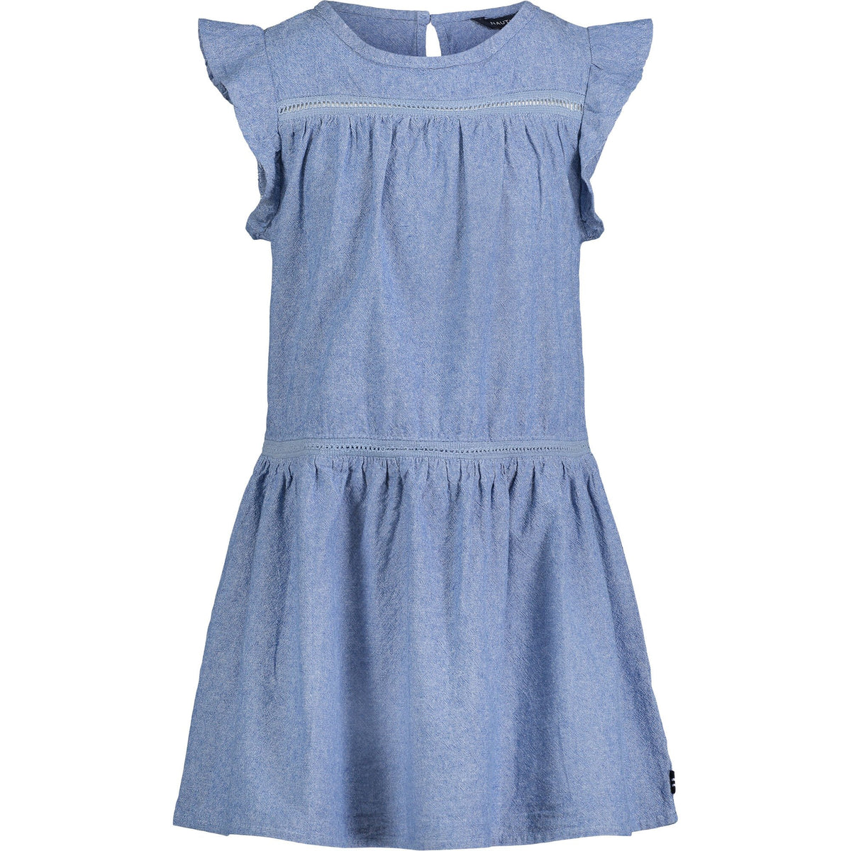 Nautica Toddler Girls' Flutter-Sleeve Chambray Dress (2T-4T) Light Tide Water Wash