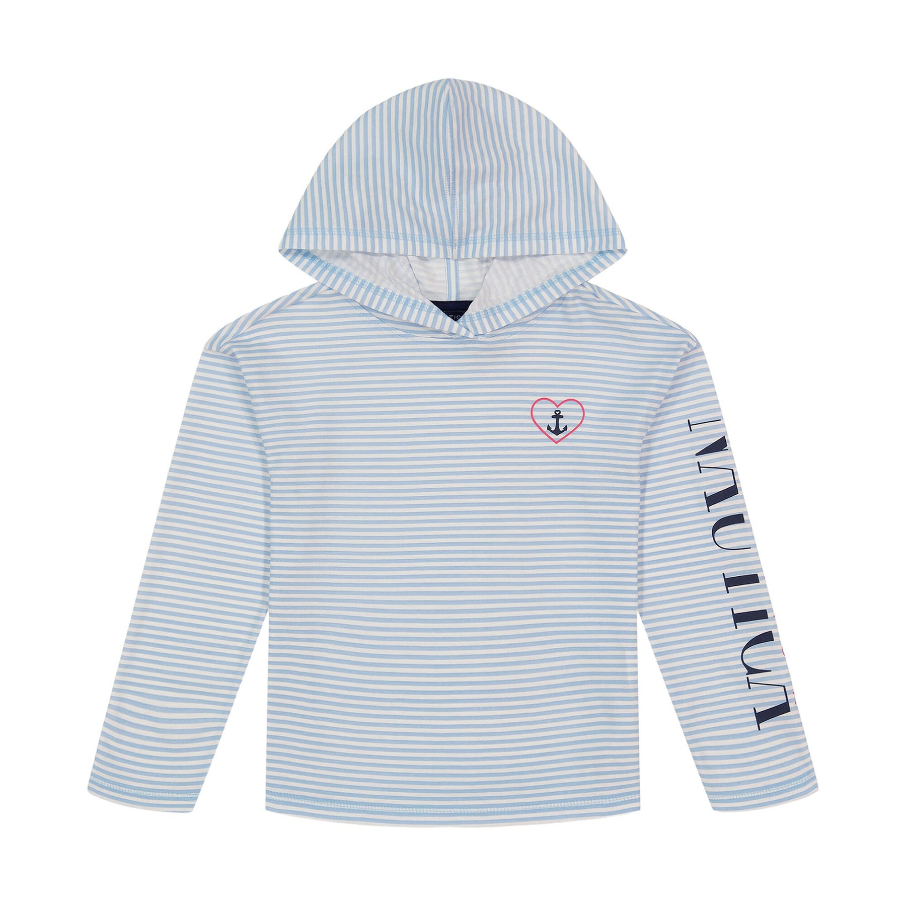 Nautica Toddler Girls' Striped Hooded Long-Sleeve T-Shirt (2T-4T) Alaskan Blue