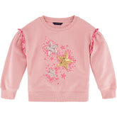 Nautica Little Girls' Fleece Star Sweatshirt (4-6X) Bow Burgundy