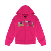 Nautica Girls' Glitter Full-Zip Fleece Hoodie (7-16) Paradise Pink