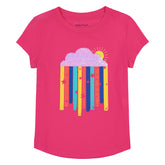 Nautica Toddler Girls' Rainbow Stripe Graphic T-Shirt (2T-4T) Paradise Pink