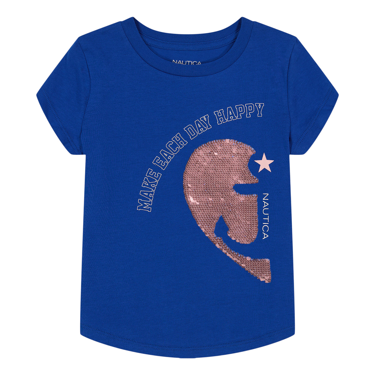 Nautica Little Girls' Make Each Day Happy T-Shirt (4-6X) Horizon Blue