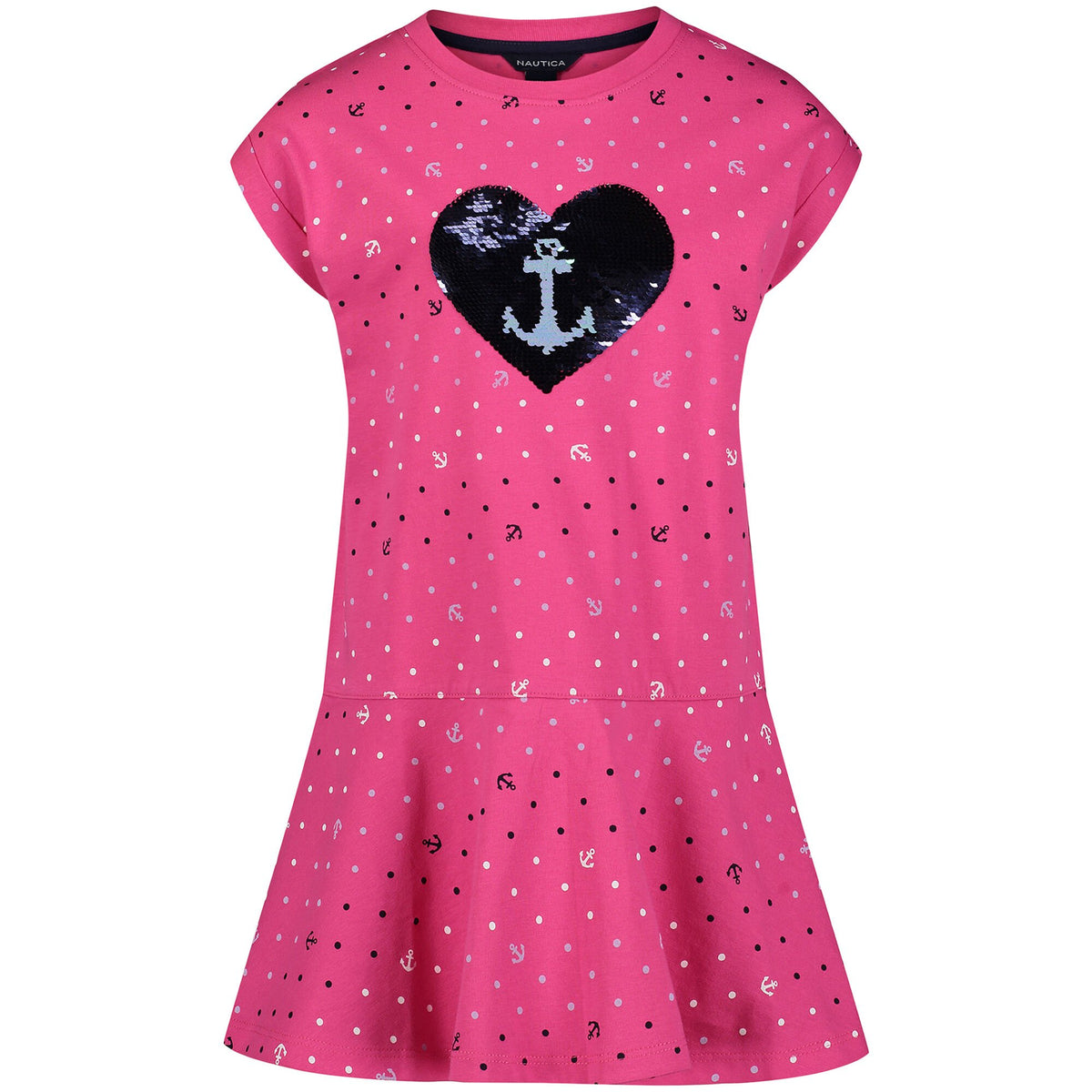 Nautica Girls’ Printed Peplum Dress (7-16) Paradise Pink