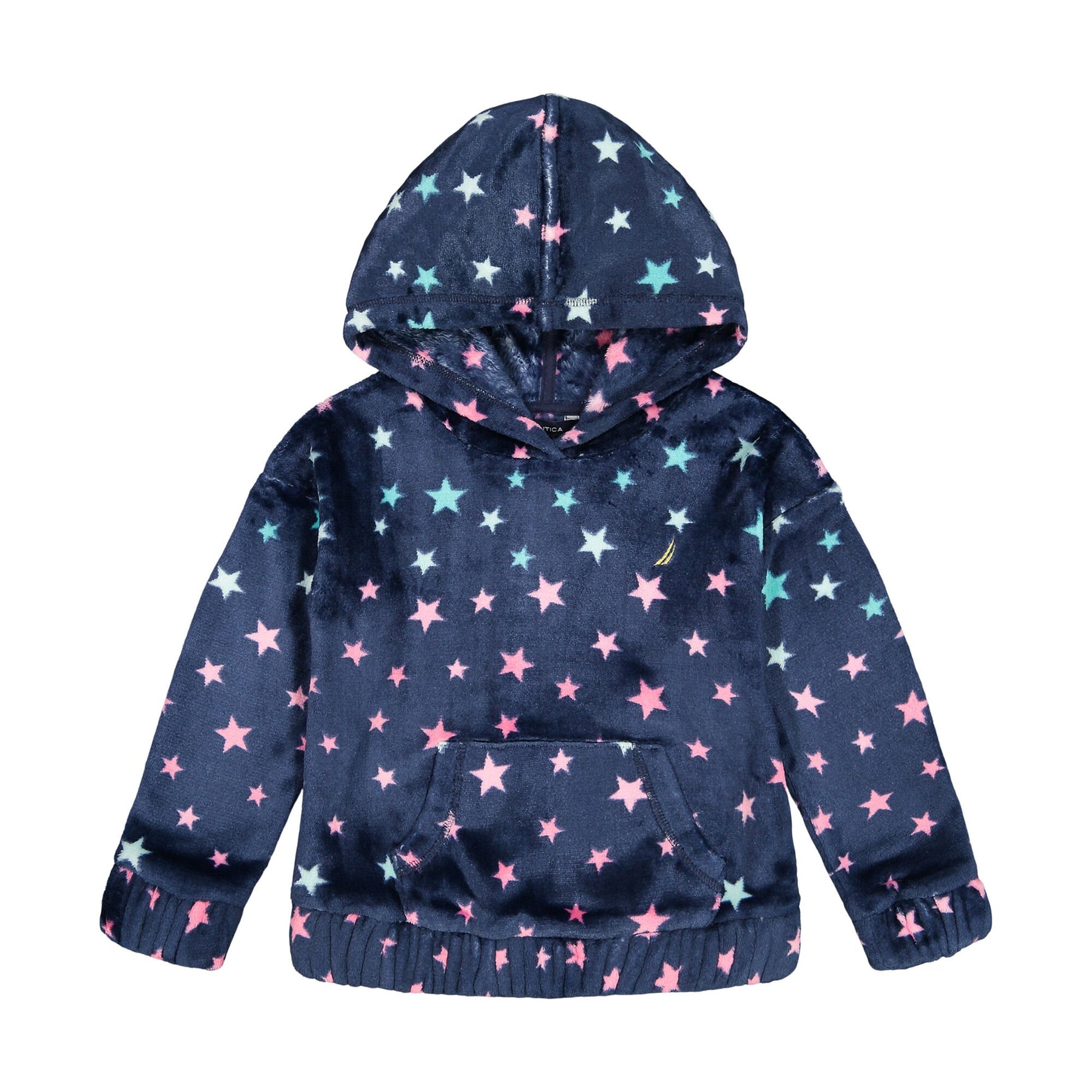 Nautica Toddler Girls' Cozy Star Pullover Hoodie (2T-4T) Navy