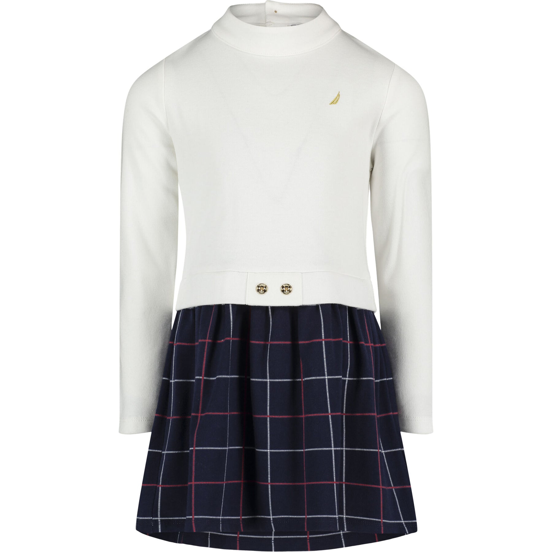 Nautica Toddler Girls' Windowpane Dress (2T-4T) White