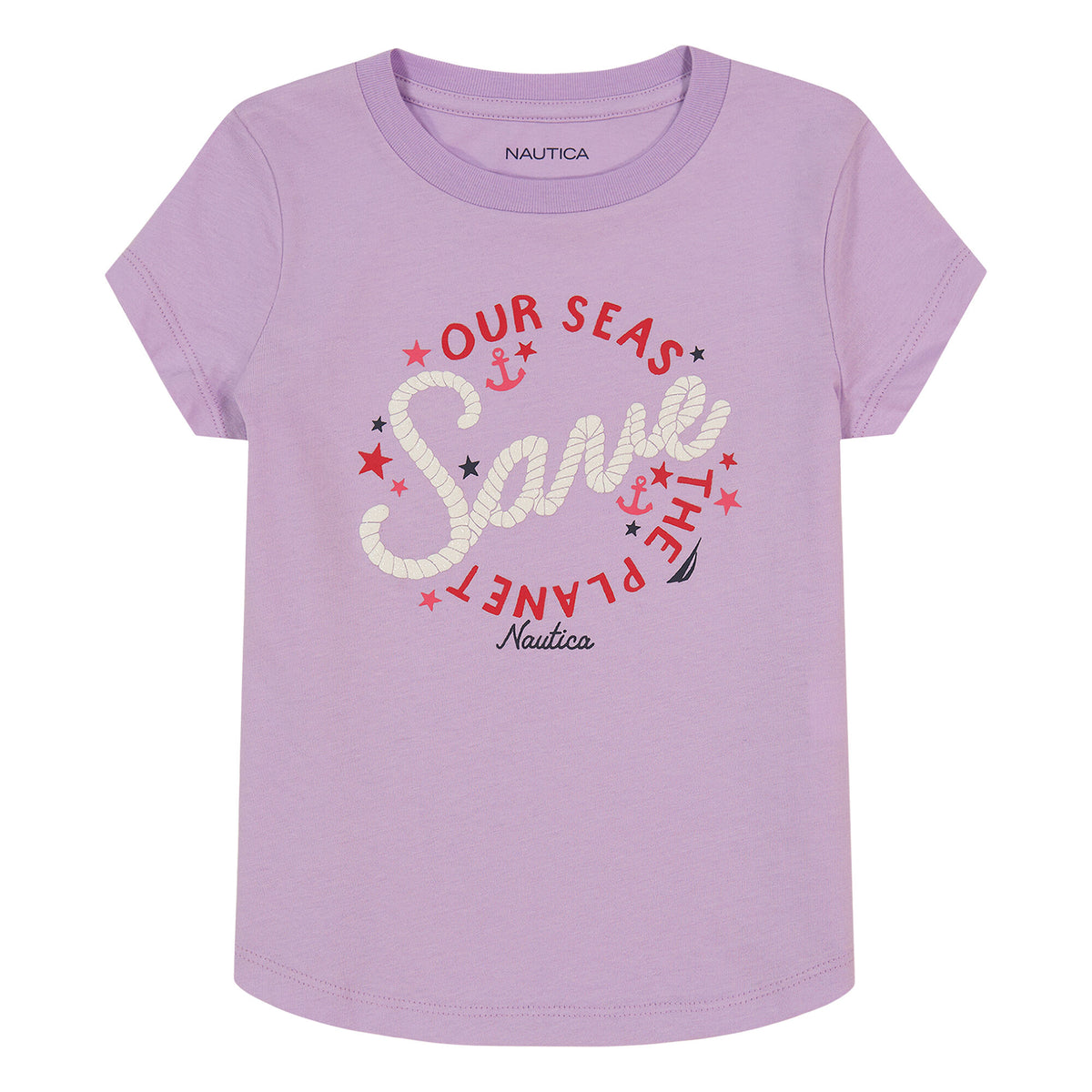 Nautica Toddler Girls’ Save Our Planet T-Shirt (2T-4T) Guppy Grape