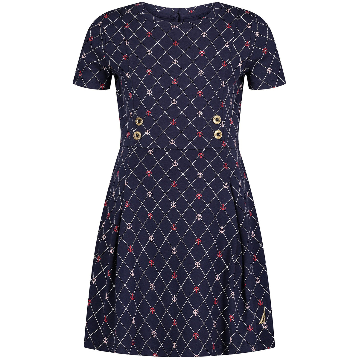 Nautica Girls’ Anchor Print Dress (7-16) Navy