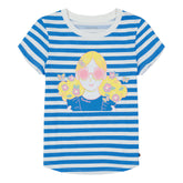 Nautica Little Girls' Striped T-Shirt (4-6X) Surf Water Wash