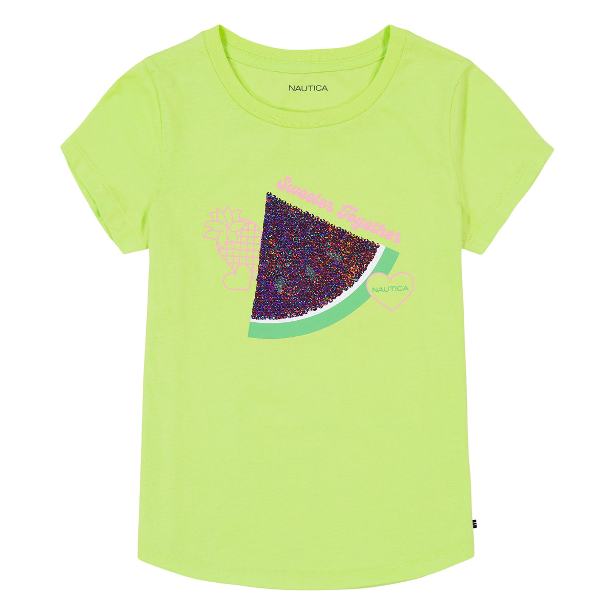 Nautica Toddler Girls' Sequin Watermelon T-Shirt (2T-4T) Biscay Teal