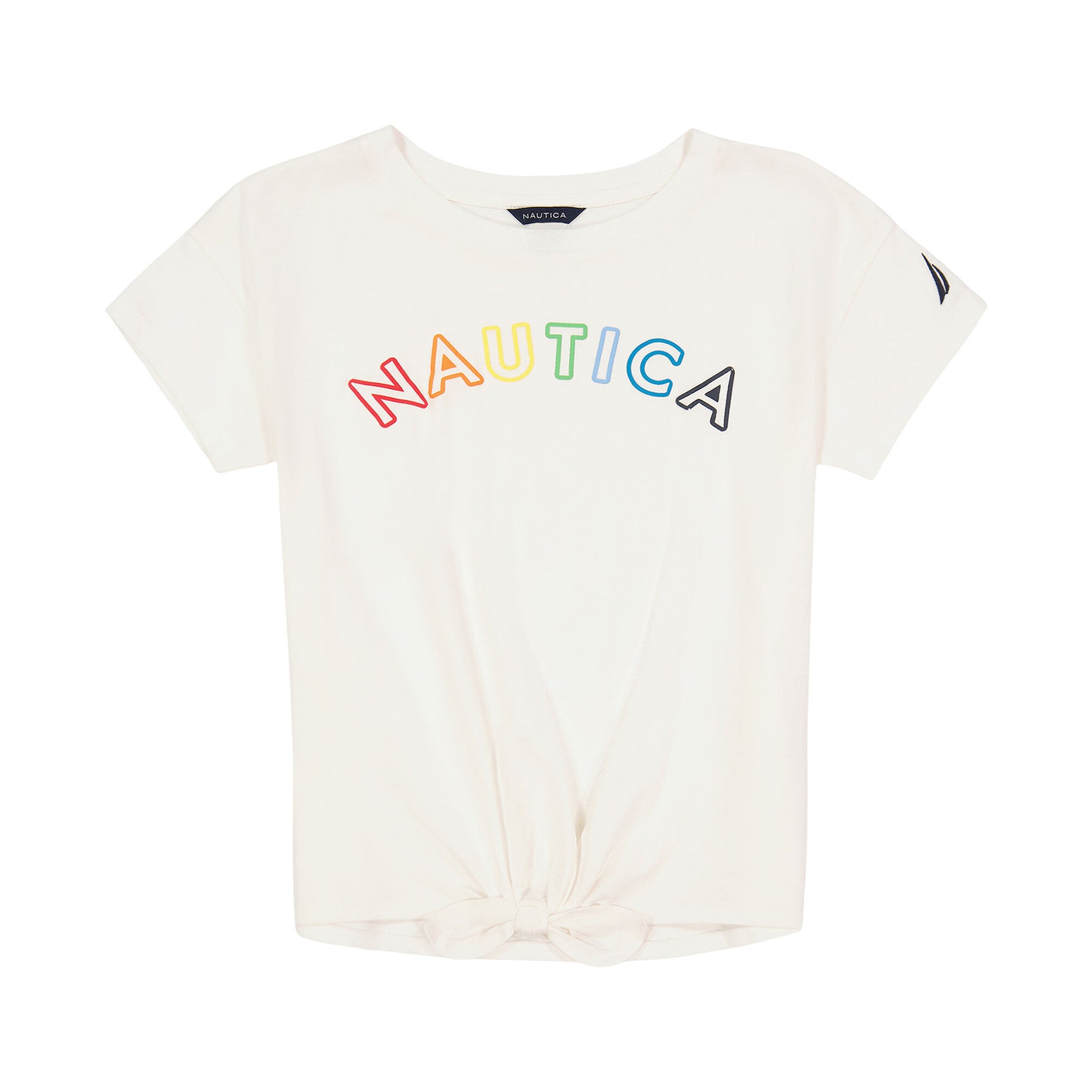 Nautica Little Girls' Tie-Front T-Shirt (4-6X) Antique White Wash