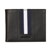 Nautica Men's Canvas Striped Wallet Black