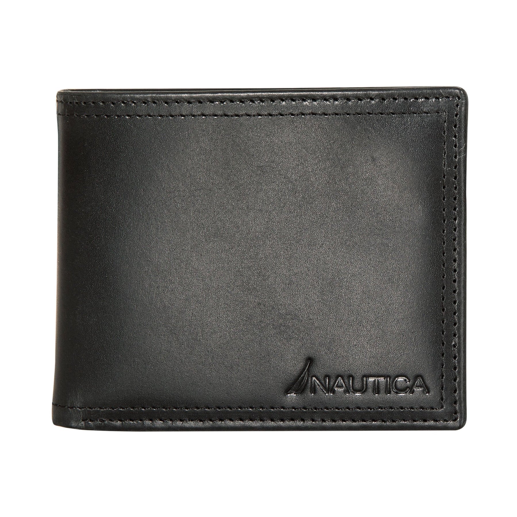 Nautica Men's Logo Passcase Wallet Black