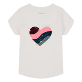 Nautica Girls' Magic Sequin Heart Tee (7-16) Antique White Wash