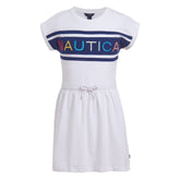Nautica Little Girls' Logo Graphic Dress (4-6X) Antique White Wash