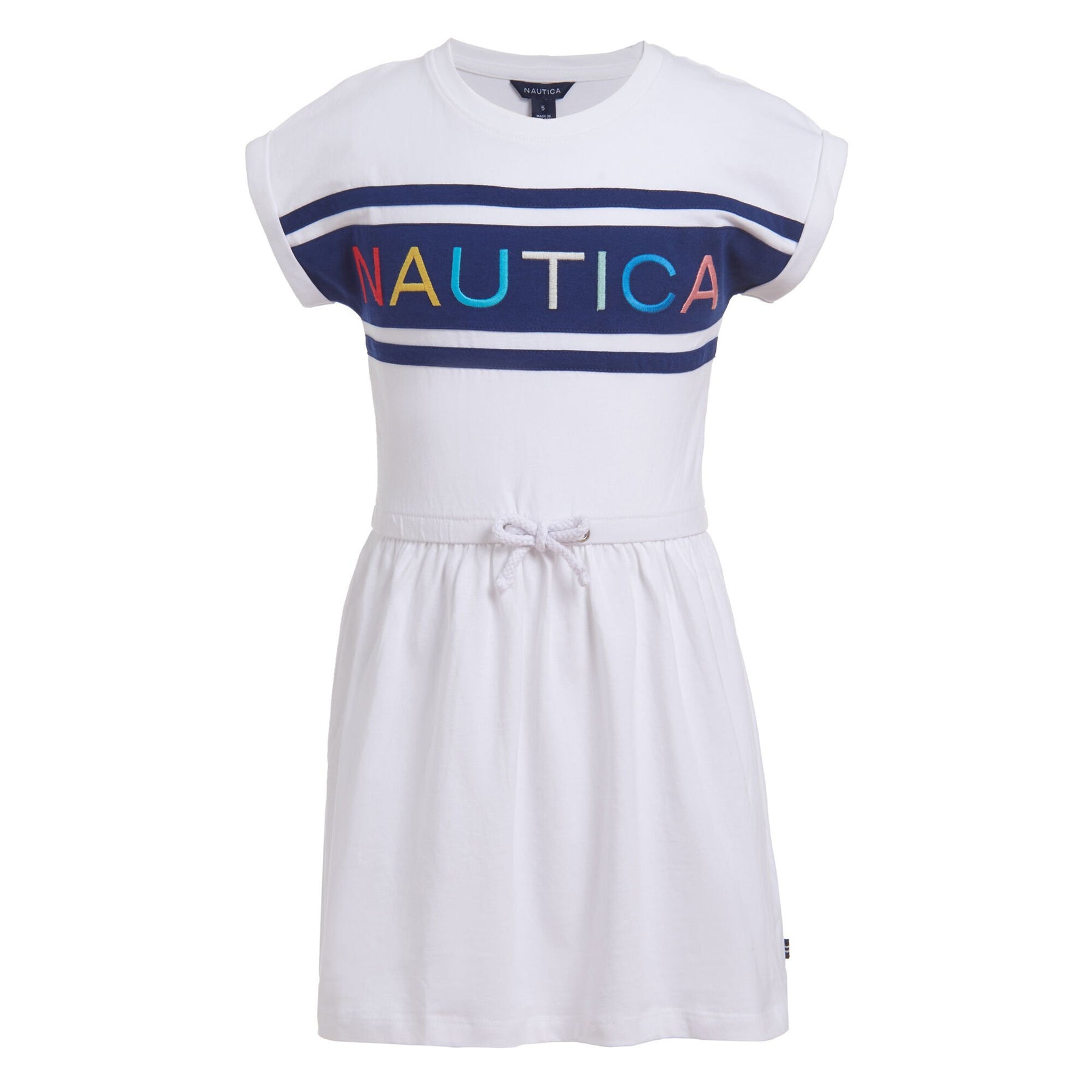 Nautica Little Girls' Logo Graphic Dress (4-6X) Antique White Wash