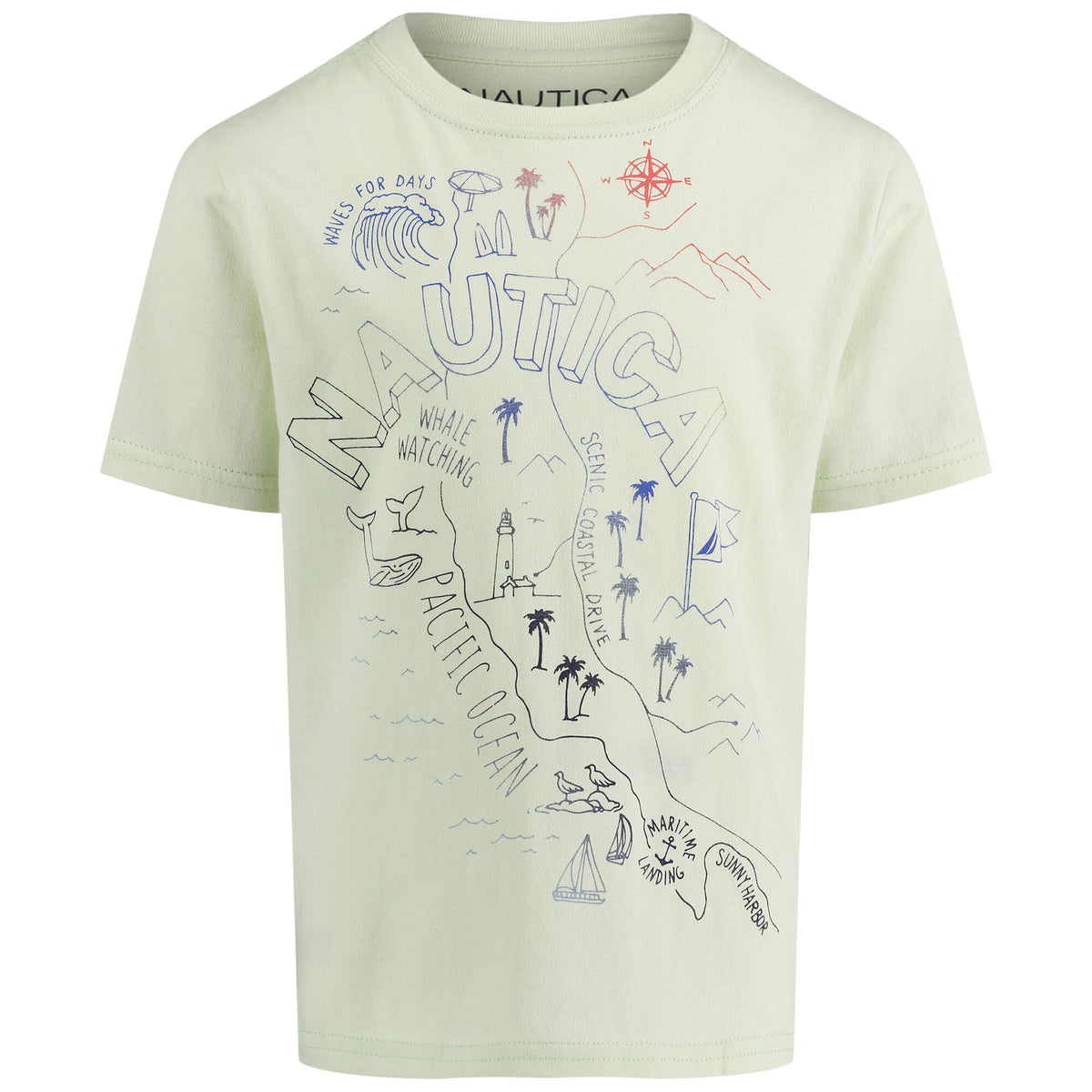 Nautica Little Boys' Pacific Coast Graphic T-Shirt Ivy