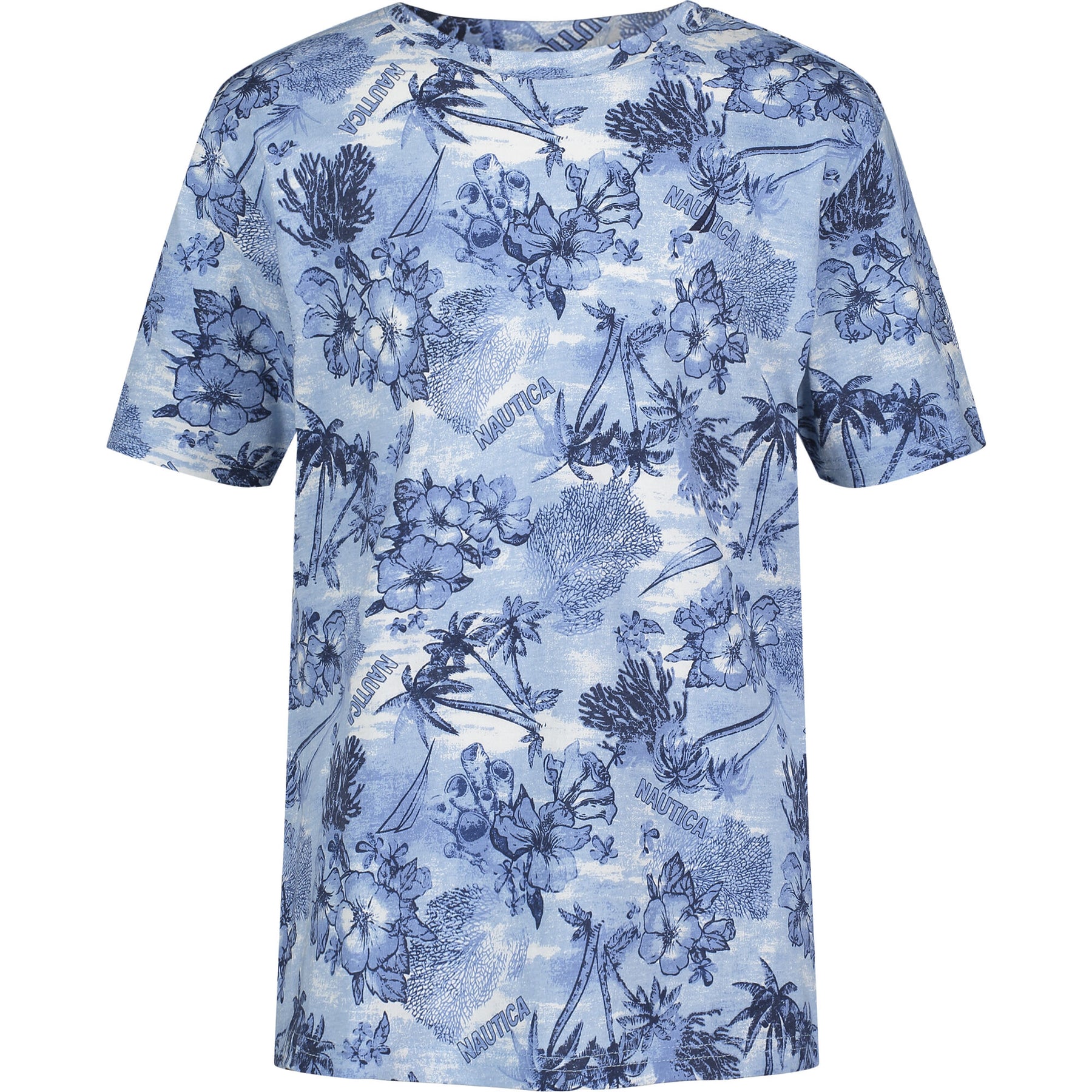 Nautica Little Boys' Paradise Printed Graphic T-Shirt Azure Blue