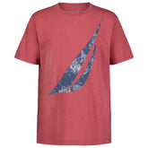 Nautica Little Boys' Tie Dye J-Class Logo Graphic T-Shirt Cranberry