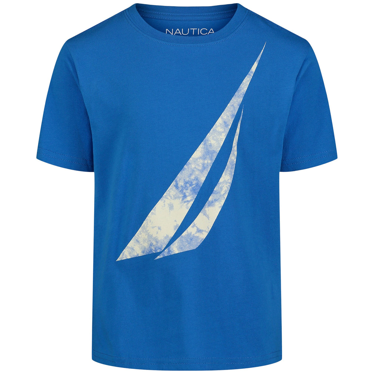 Nautica Boys' Tie Dye J-Class Logo Graphic T-Shirt Chrome Blue