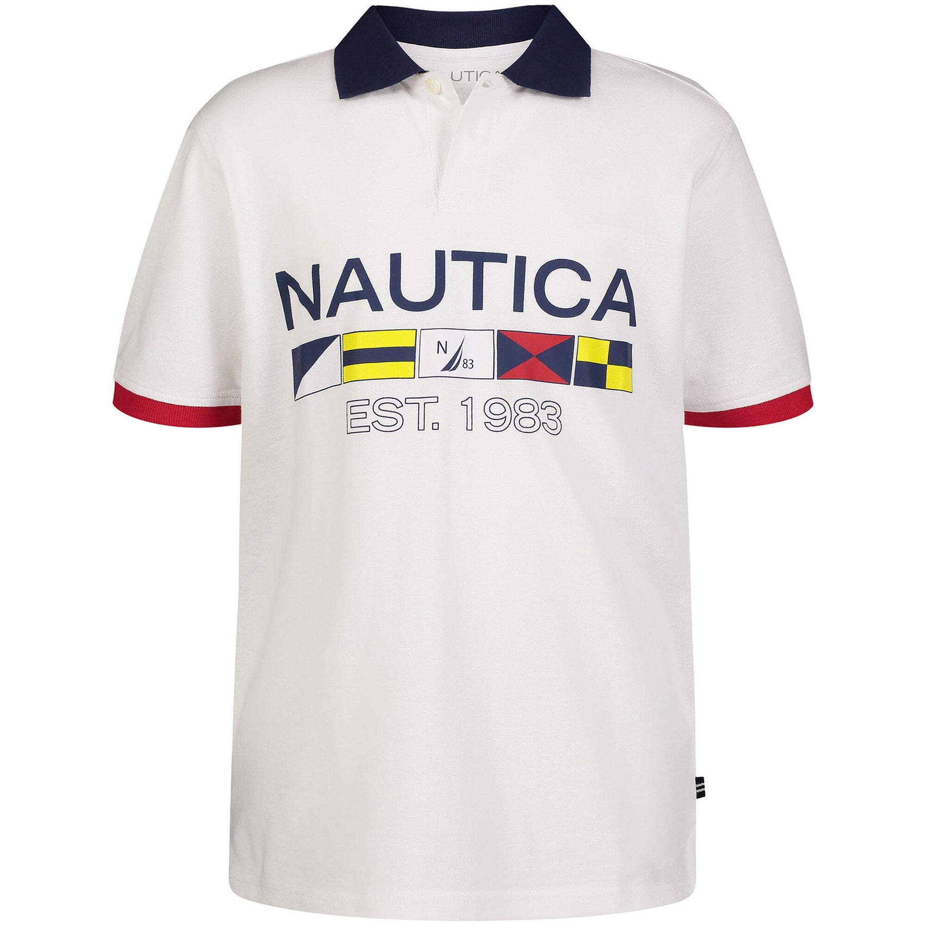 Nautica Boys' Flag Polo Antique White Wash