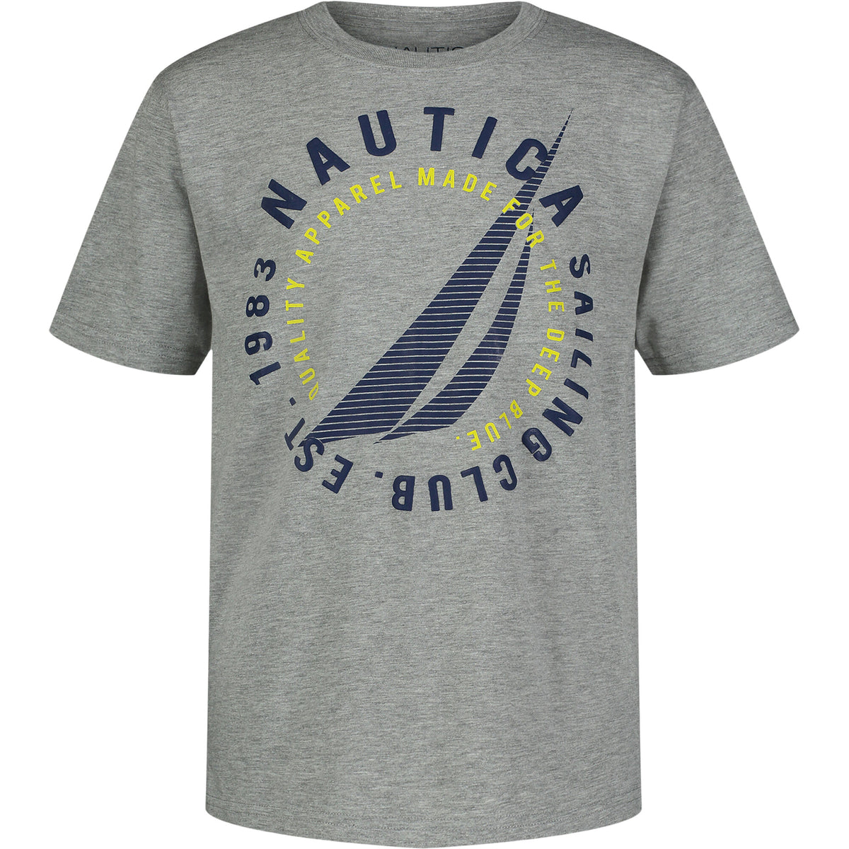Nautica Little Boys' Circle Logo Graphic T-Shirt Grey Heather