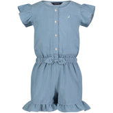 Nautica Toddler Girls' Denim Romper (2T-4T) Estate Blue