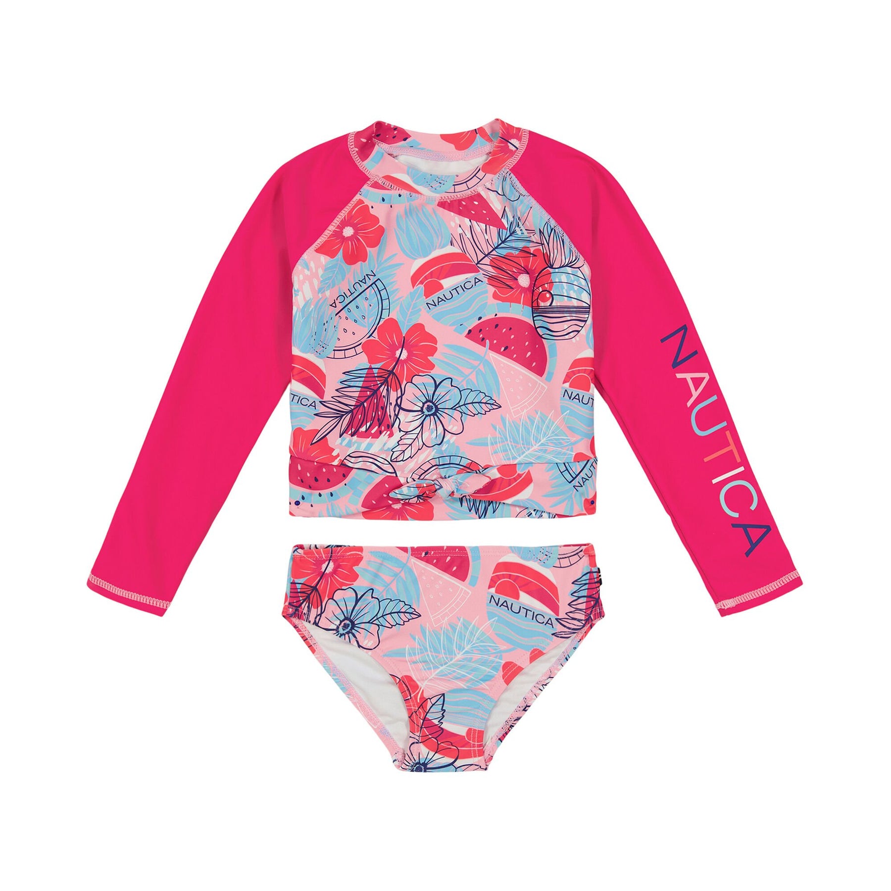 Nautica Girls' Fruit Rash Guard Set (7-16) Dark Acacia