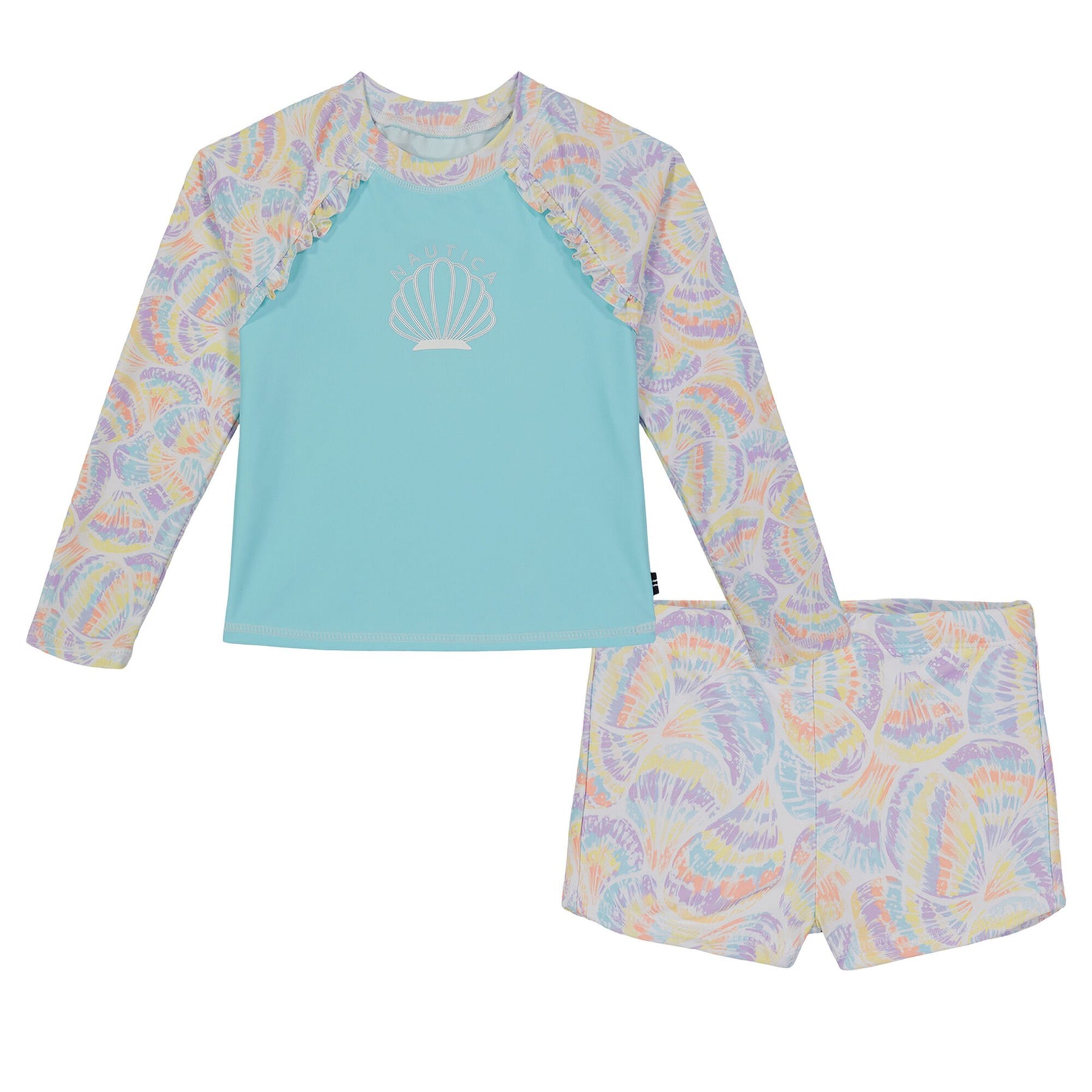 Nautica Girls' Seashell Rash Guard Set (7-16) Star Sapphire