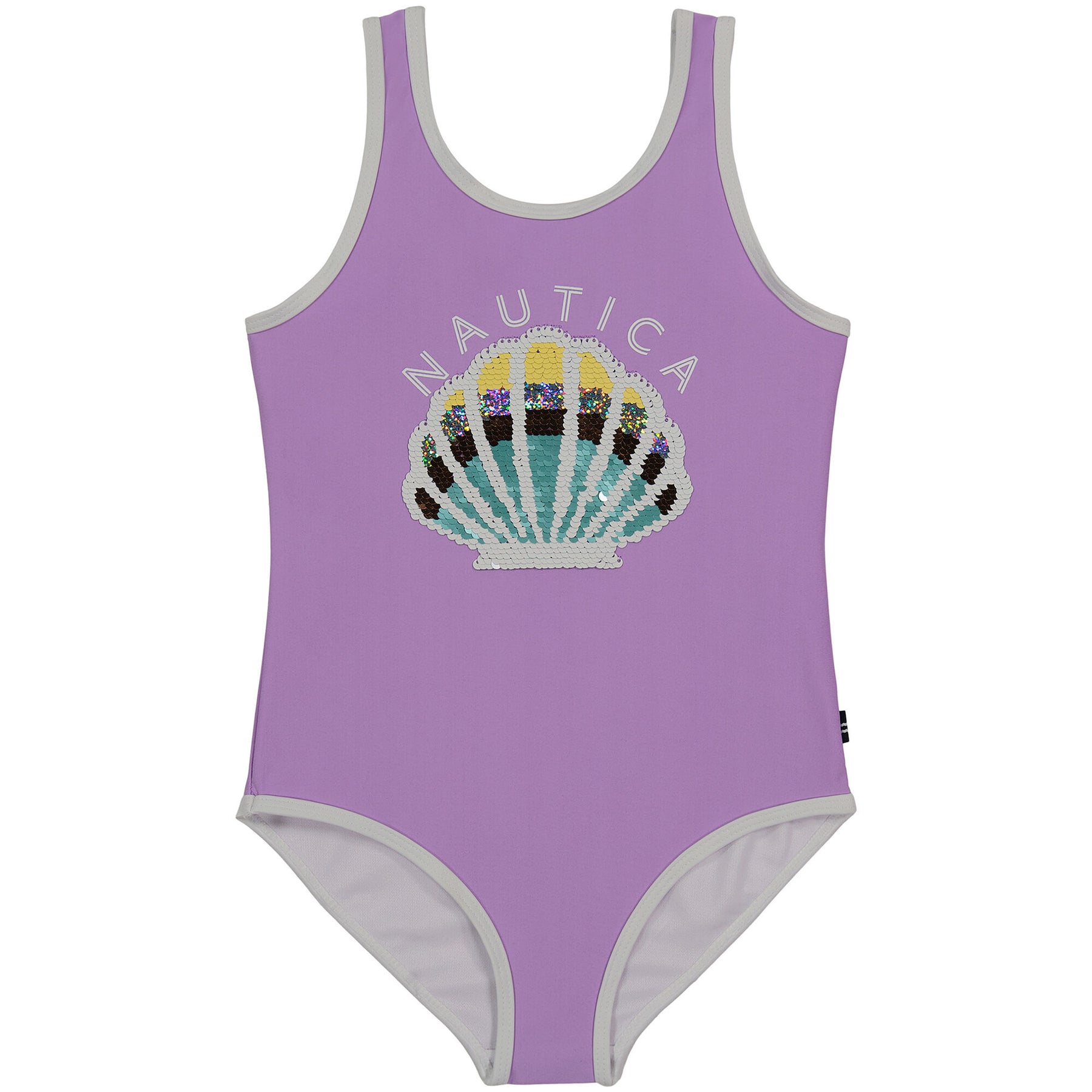 Nautica Girls' Seashell One-Piece (7-16) Guppy Grape