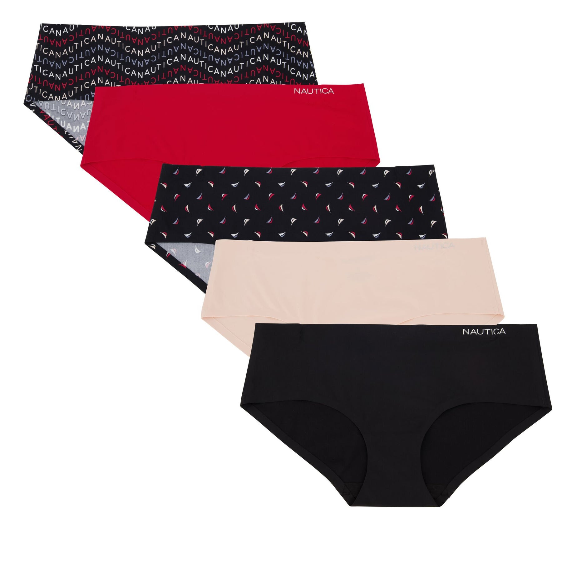 Nautica Women's Laser-Cut Hipster Briefs Black