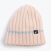 Nautica Ribbed Metallic-Tipped Beanie Petal