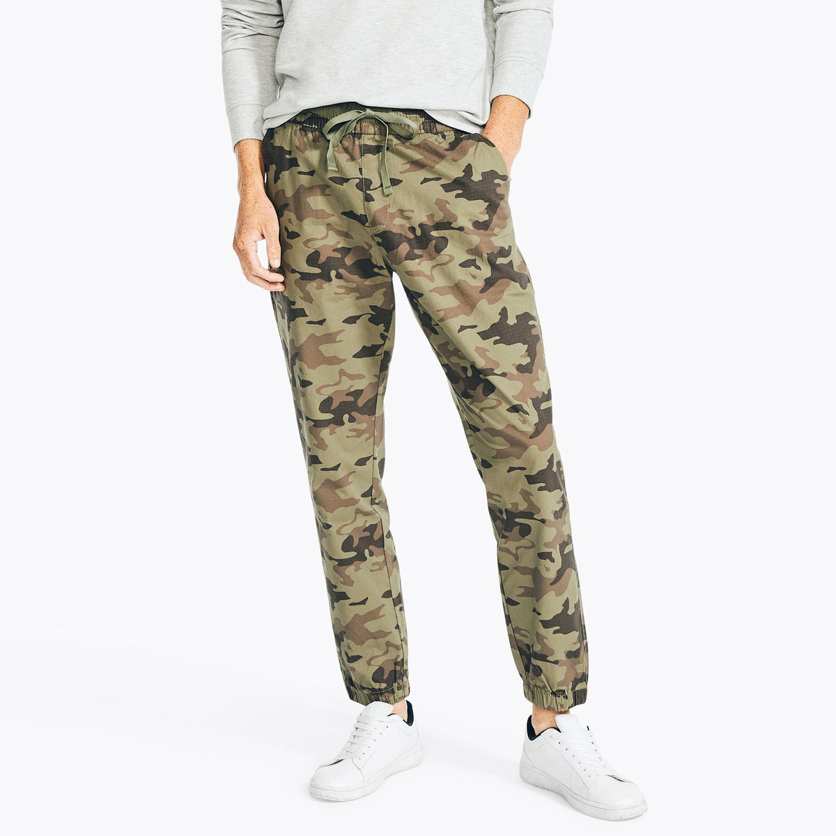 Nautica Men's Slim Fit Ripstop Camouflage Jogger Teal Wave
