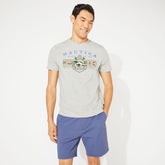 Nautica Men's Big & Tall Flag Graphic Tee Grey Heather