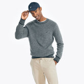 Nautica Sustainably Crafted Jacquard Crewneck Sweater Charcoal Heather