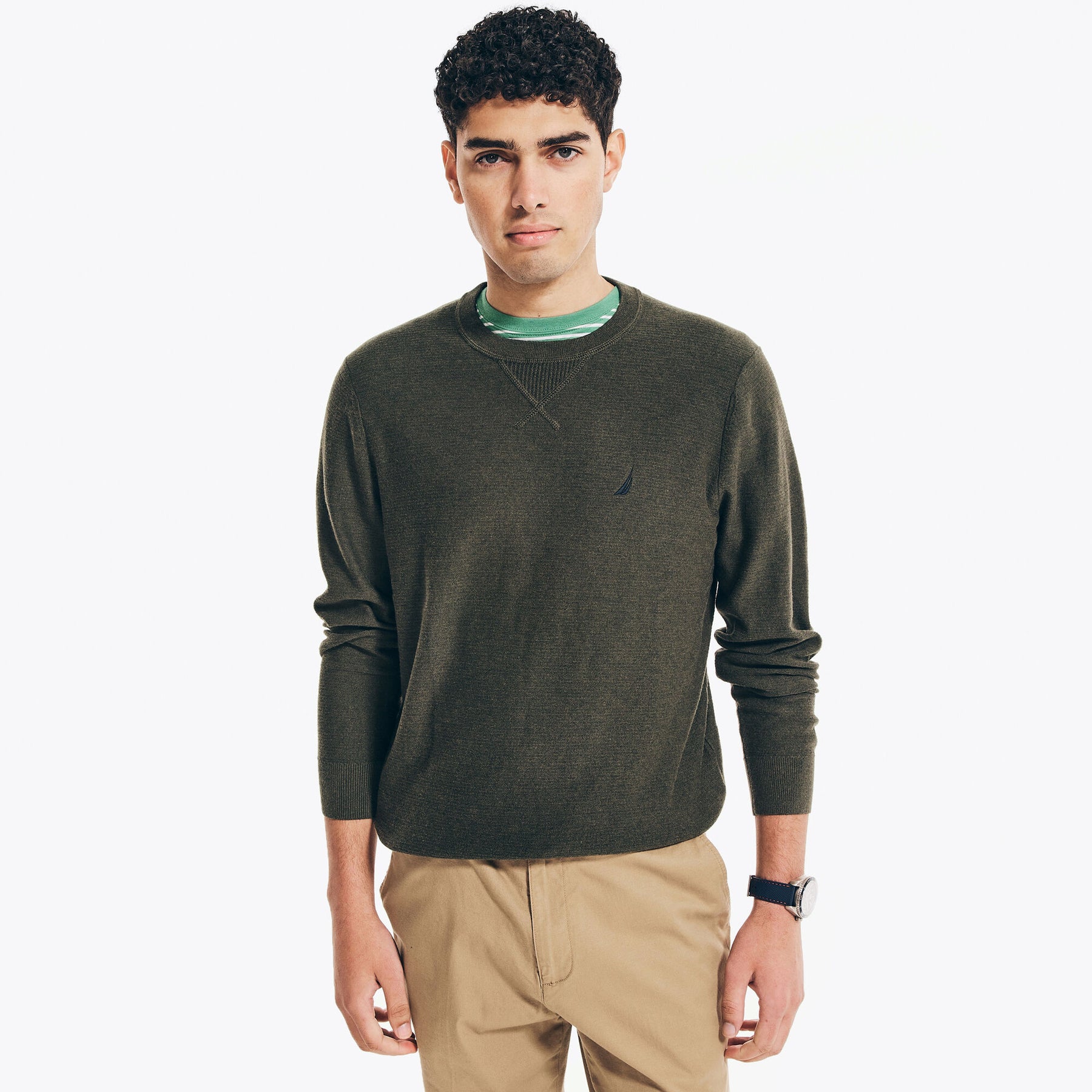 Nautica Men's Navtech Textured Crewneck Sweater